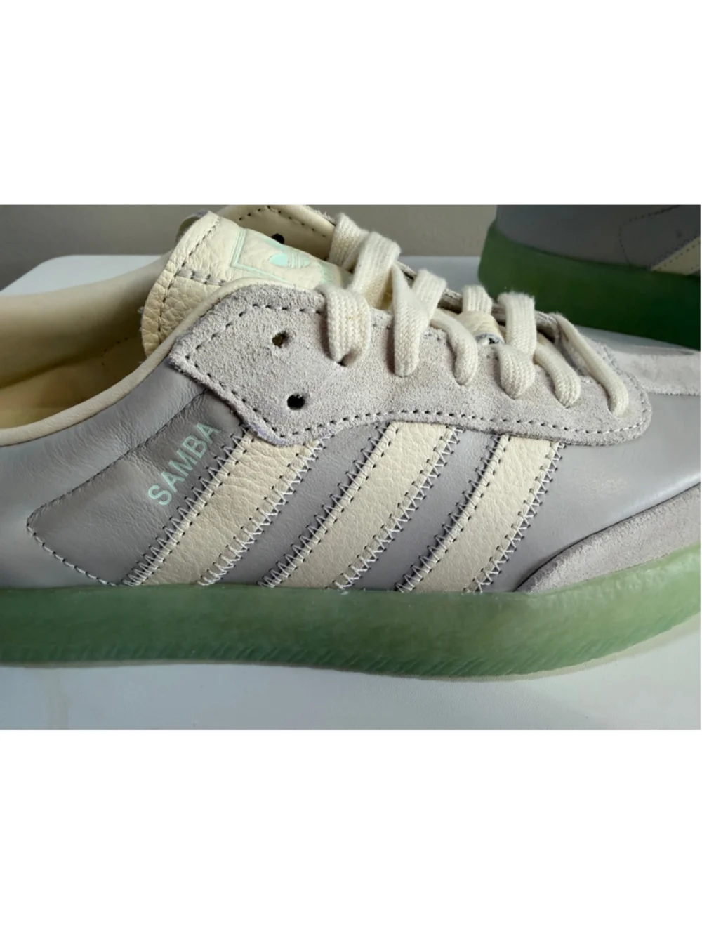Adidas Samba XLG Glow Green Gum Platform Sneakers